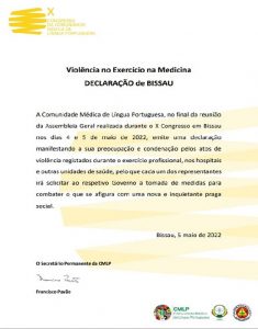 Preocupação com atos de violência contra médicos é tema da Declaração de Bissau